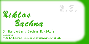 miklos bachna business card